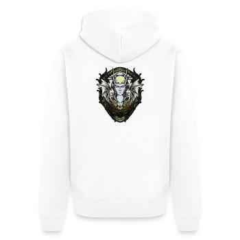 Dunkle Fantasy-Kreatur mit Flügeln. - Unisex Premium Bio Zip Hoodie - Weiß - Hinten - Thijin (182cm)