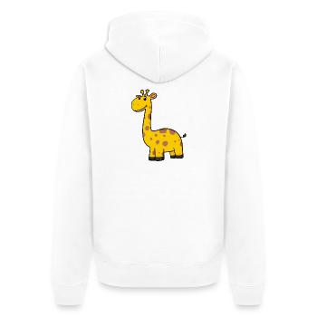 Giraffe - Unisex Premium Organic Zip Hoodie - white - Back - Thijin (182cm)