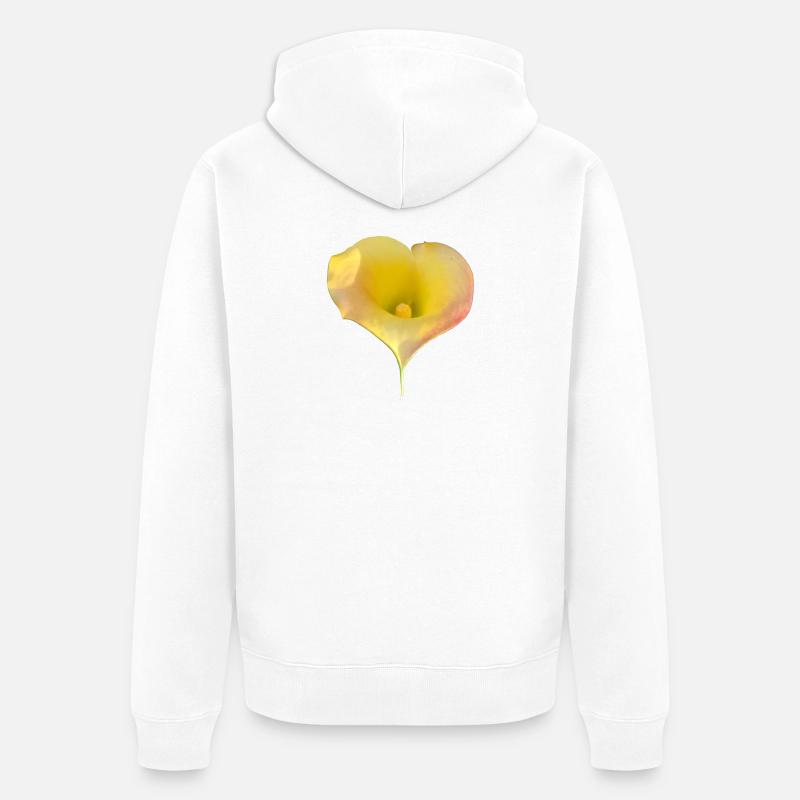 LYS CALLA JAUNE - Veste à capuche bio Premium Unisexe - blanc
