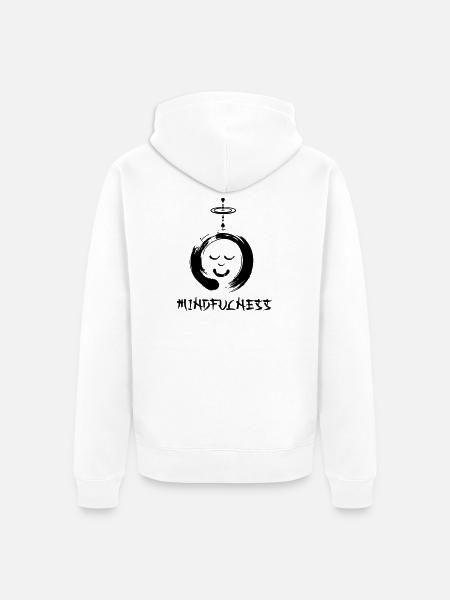 Enzo zen smiley Ensie Mindfulness - Unisex Premium Organic Zip Hoodie - white