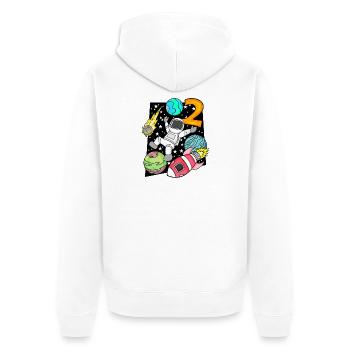 2 Birthday Boy Astronaut - Unisex Premium Organic Zip Hoodie - white - Back - Thijin (182cm)