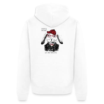 PAPA HASE est la meilleure journée des hommes - Veste à capuche bio Premium Unisexe - blanc - Dos - Thijin (182cm)