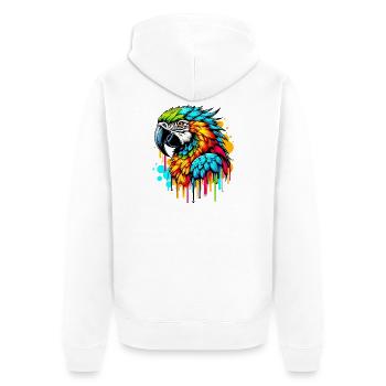 Parrot - Unisex Premium Organic Zip Hoodie - white - Back - Thijin (182cm)