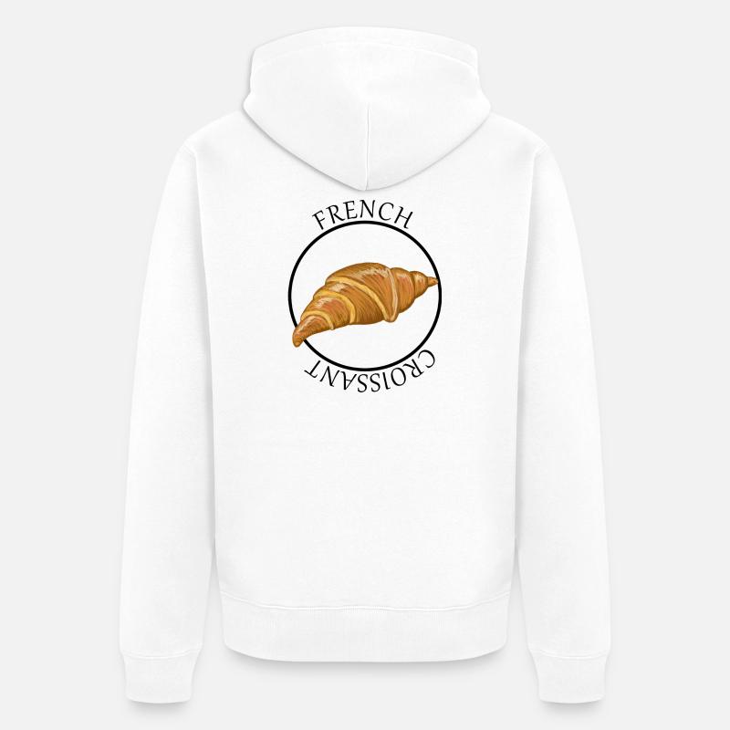 Croissant doré au beurre soleil - Veste à capuche bio Premium Unisexe - blanc