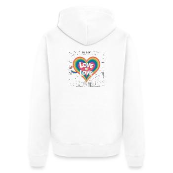Love is Love – LGBTQIA+ Pride Herz Design - Unisex Premium Bio Zip Hoodie - Weiß - Hinten - Thijin (182cm)
