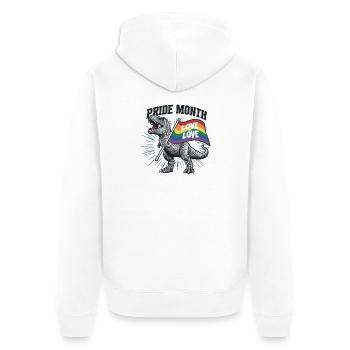Love is Love – LGBTQIA+ Pride Herz Design - Unisex Premium Bio Zip Hoodie - Weiß - Hinten - Thijin (182cm)