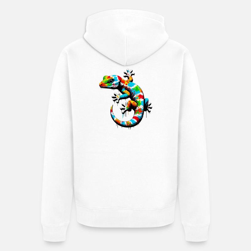 Gecko - Veste à capuche bio Premium Unisexe - blanc