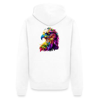 Eagle Pop Art Bright Colors Golden Eagle White-tailed Eagle - Unisex Premium Organic Zip Hoodie - white - Back - Thijin (182cm)