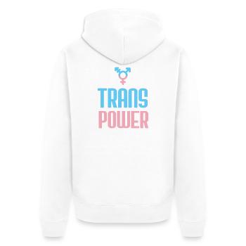 LGBT Pride Month - Trans Power - Unisex Premium Organic Zip Hoodie - white - Back - Thijin (182cm)