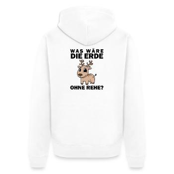 Deer Saying Sayings - Unisex Premium Organic Zip Hoodie - white - Back - Thijin (182cm)