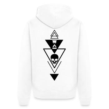 The passing of time is black - Unisex Premium Organic Zip Hoodie - white - Back - Thijin (182cm)