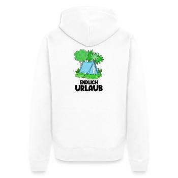 Zelt Urlaub Urlauber Zelten - Unisex Premium Bio Zip Hoodie - Weiß - Hinten - Thijin (182cm)
