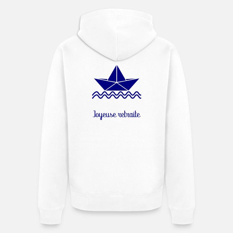 JOYEUSE RETRAITE. RETRAITE - Veste à capuche bio Premium Unisexe - blanc