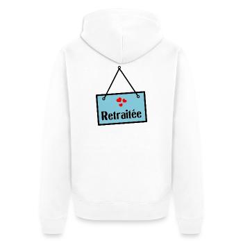 RETIRED - Unisex Premium Organic Zip Hoodie - white - Back - Thijin (182cm)