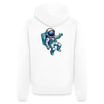 Colorful Cartoon Astronaut - Unisex Premium Organic Zip Hoodie - white - Back - Thijin (182cm)