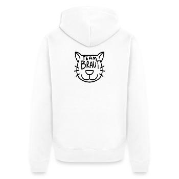 Team Braut Katze - Unisex Premium Bio Zip Hoodie - Weiß - Hinten - Thijin (182cm)