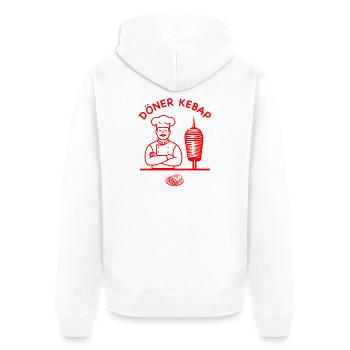 Doner Kebab Enthusiast Chef Delight Foodie T-Shirt - Unisex Premium Organic Zip Hoodie - white - Back - Thijin (182cm)