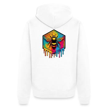 Bee - Unisex Premium Organic Zip Hoodie - white - Back - Thijin (182cm)