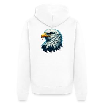 Eagle - Unisex Premium Organic Zip Hoodie - white - Back - Thijin (182cm)