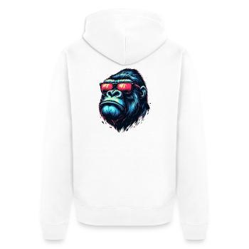 Gorilla - Unisex Premium Organic Zip Hoodie - white - Back - Thijin (182cm)