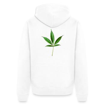Chanvre de marijuana (cannabis) - Veste à capuche bio Premium Unisexe - blanc - Dos - Thijin (182cm)