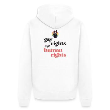 LGBT Pride Month - Gay Rights Are Human Rights - Unisex Premium Organic Zip Hoodie - white - Back - Thijin (182cm)