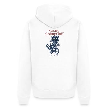 Club cycliste du dimanche Raton laveur - Veste à capuche bio Premium Unisexe - blanc - Dos - Thijin (182cm)