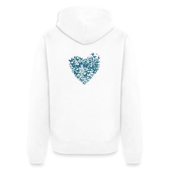Butterflies heart - Unisex Premium Organic Zip Hoodie - white - Back - Thijin (182cm)