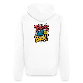 Lehrer auch wieder bei Kleidung - Unisex Premium Bio Zip Hoodie - Weiß - Hinten - Thijin (182cm)