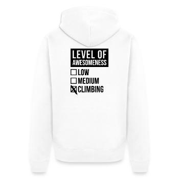Klettern Klettern Klettern Klettern - Unisex Premium Bio Zip Hoodie - Weiß - Hinten - Thijin (182cm)