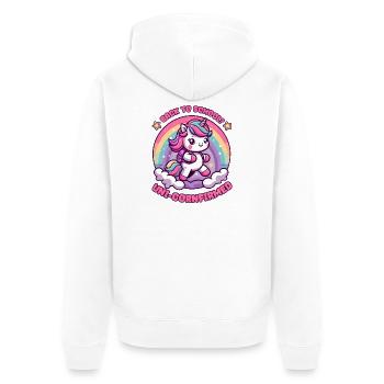 La rentrée ? Uni-cornrafré ! - Veste à capuche bio Premium Unisexe - blanc - Dos - Thijin (182cm)