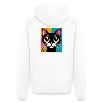 Chat - Veste à capuche bio Premium Unisexe - blanc - Dos - Thijin (182cm)