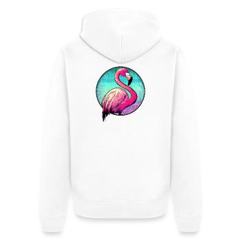 Flamant - Veste à capuche bio Premium Unisexe - blanc - Dos - Thijin (182cm)