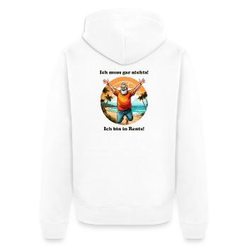 Ich muss gar nichts Mann - Unisex Premium Bio Zip Hoodie - Weiß - Hinten - Thijin (182cm)