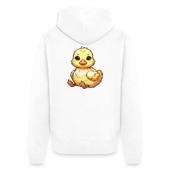 Envoûtant motif poussin jaune - Veste à capuche bio Premium Unisexe - blanc - Dos - Thijin (182cm)