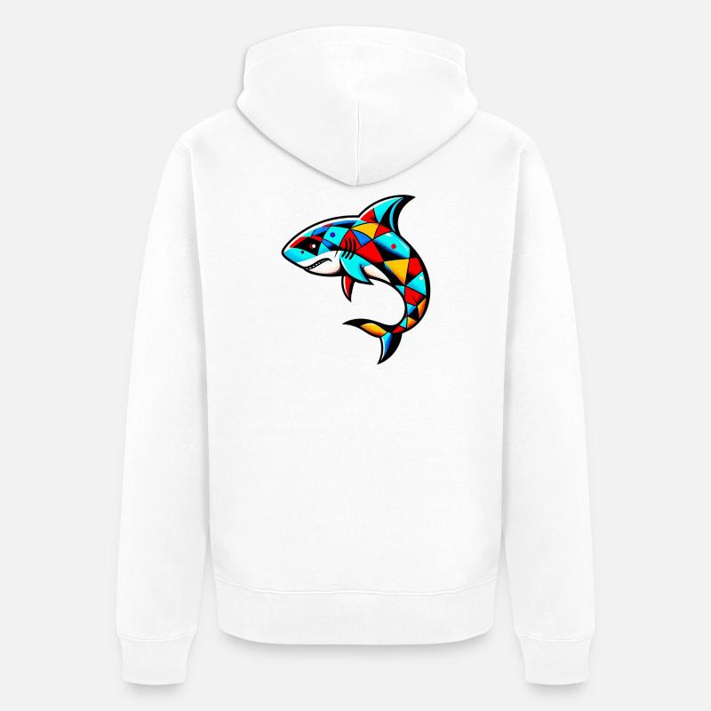 Requin arlequin - Veste à capuche bio Premium Unisexe - blanc