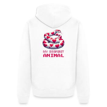 Le serpent, mon animal spirituel - Veste à capuche bio Premium Unisexe - blanc - Dos - Thijin (182cm)