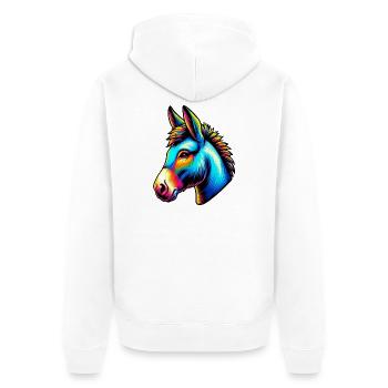 Âne âne tétine mule - Veste à capuche bio Premium Unisexe - blanc - Dos - Thijin (182cm)