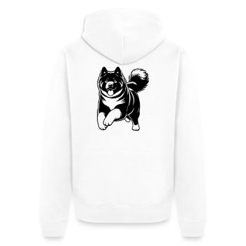 American Akita - Unisex Premium Bio Zip Hoodie - Weiß - Hinten - Thijin (182cm)