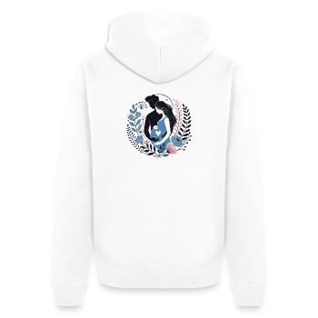 Les futurs parents adoptent le design de fleur d’amour de cœur - Veste à capuche bio Premium Unisexe - blanc - Dos - Thijin (182cm)