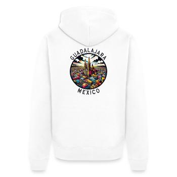 Guadalajara Mexiko Städte Design - Unisex Premium Bio Zip Hoodie - Weiß - Hinten - Thijin (182cm)