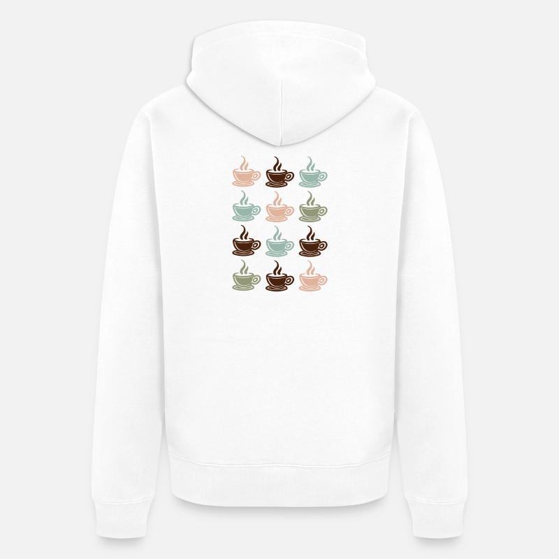 Kaffee - Unisex Premium Bio Zip Hoodie - Weiß