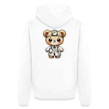 mignon jouet câlin teddy doctor avec manteau de médecin - Veste à capuche bio Premium Unisexe - blanc - Dos - Thijin (182cm)