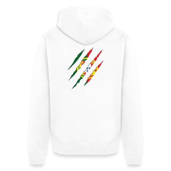 Portugal - Unisex Premium Bio Zip Hoodie - Weiß - Hinten - Thijin (182cm)
