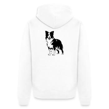 Border collie  - Veste à capuche bio Premium Unisexe - blanc - Dos - Thijin (182cm)