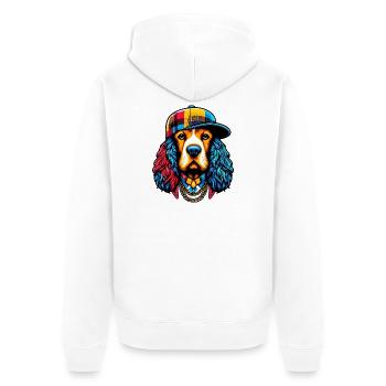Chien - Veste à capuche bio Premium Unisexe - blanc - Dos - Thijin (182cm)