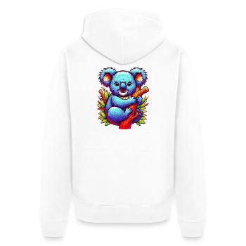 Koala - Unisex Premium Organic Zip Hoodie - white - Back - Thijin (182cm)