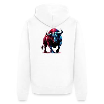 Taureau - Veste à capuche bio Premium Unisexe - blanc - Dos - Thijin (182cm)