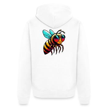 Bee - Unisex Premium Organic Zip Hoodie - white - Back - Thijin (182cm)