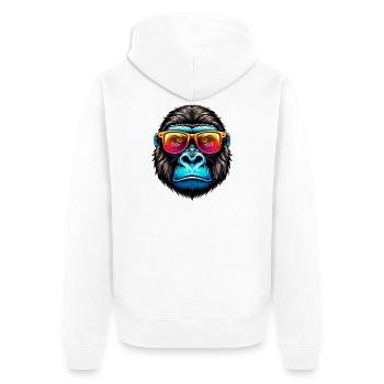 Gorillas with sunglasses - Unisex Premium Organic Zip Hoodie - white - Back - Thijin (182cm)